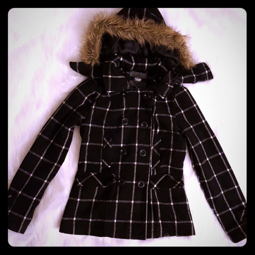 YMI coat with faux fur trim hood